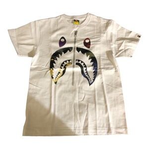 BAPE Mix Camo Shark Tee White